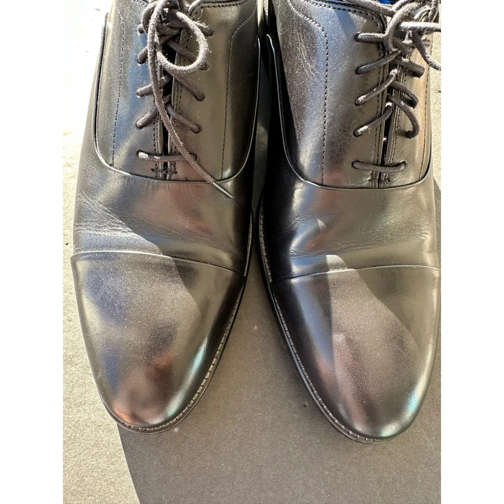 Johnston & Murphy Mens 11.5 M Black Leather Cap Toe Oxford Dress Shoes‎ 25-2455